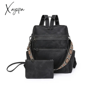 High Quality Soft Leather Backpacks Purses for Women Casual Daypack Vintage Bagpack School Bags for Teen Girls Mochilas Rucksack